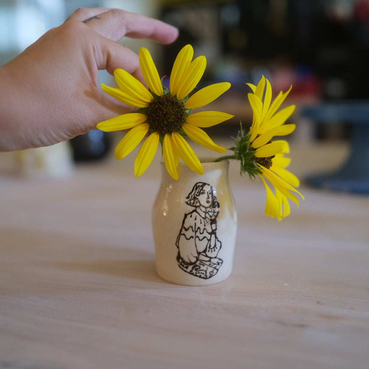 Tattooed Martini Knit Gal Mini Vase