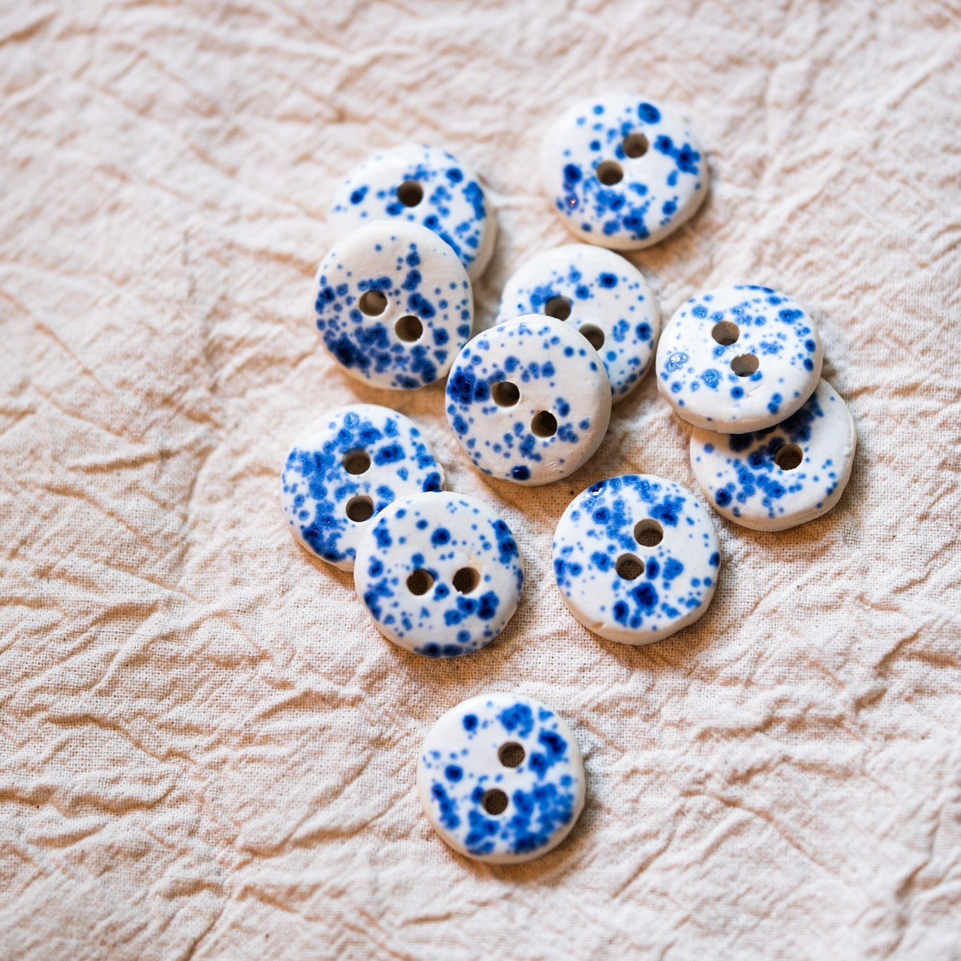 Blue Speckled Buttons