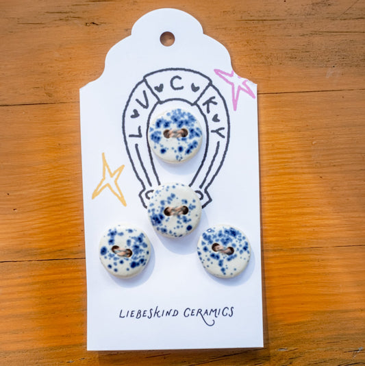 Blue Speckled Buttons